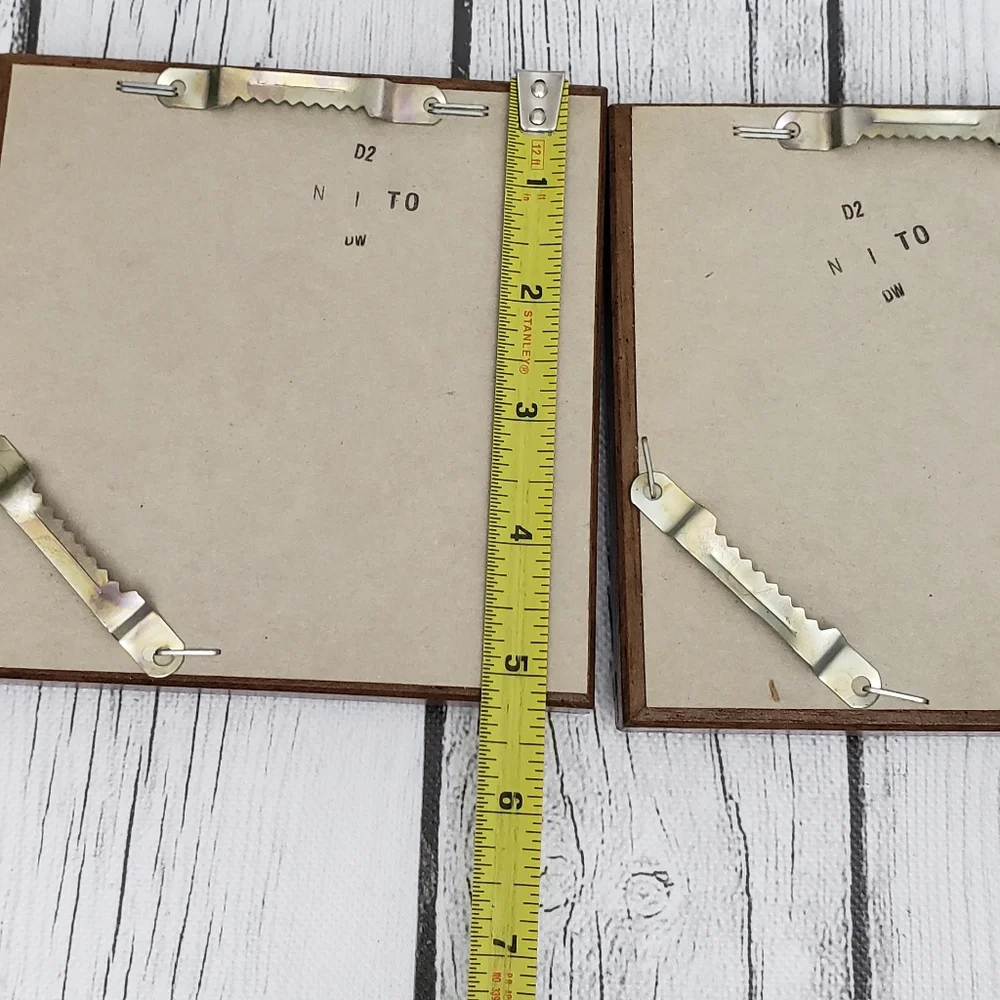 Pair of Wood Framed Square Mirrors